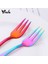 Gradyan No.0 8pcs Tarzı 8 Parça Çay Çatalı Paslanmaz Çelik Meyve Çatalı Set Renkli Tatlı Çatalı Kek Atıştırmalık Küçük Altın Tekrar Kullanılabilir Yemek Takımı Parti Araçları (Yurt Dışından) 3
