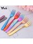 No.3 8pcs Tarzı 8 Parça Çay Çatalı Paslanmaz Çelik Meyve Çatalı Set Renkli Tatlı Çatalı Kek Atıştırmalık Küçük Altın Tekrar Kullanılabilir Yemek Takımı Parti Araçları (Yurt Dışından) 2