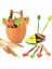 Turuncu Tarzı Organik Meyve Çatal Seti Buğday Sapı Yapraklar Çöl Çatalı Salata Sebze Bbq Parti Kokteyl Çatalı Picks Masa Dekoru (Yurt Dışından) 3