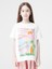 Kız Çocuk Pamuklu Hawai Baskılı Yuvarlak Yaka Yarım Kol Tshirt 1
