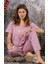 Kadın Kısa Kol Yazılı Pamuk Pijama Takımı 1