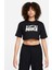 Siyah Kadın Bisiklet Yaka T-Shirt FZ4635-010-W Nsw Crop Tee Gls Beden: M 1