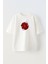 Unisex Beyaz Oversize Pamuk Japon Balina Dünya Baskılı Örme T-Shirt 1