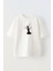 Unisex Beyaz Oversize Pamuk Konuşan Ağaç Çınar Baskılı Örme T-Shirt 1