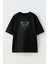 Unisex Siyah Oversize Pamuk California Süperman Baskılı Örme T-Shirt 1