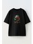 Unisex Siyah Oversize Pamuk Twitch Lol Baskılı Örme T-Shirt 1