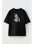 Unisex Siyah Oversize Pamuk Pitbull Cellat Kurukafa Baskılı Örme T-Shirt 1