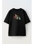 Unisex Siyah Oversize Pamuk Rammus Lol Baskılı Örme T-Shirt 1