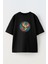 Unisex Siyah Oversize Pamuk Anka Kuşu Yeşil Sarı Baskılı Örme T-Shirt 1