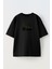 Unisex Siyah Oversize Pamuk Sleep Sipson Baskılı Örme T-Shirt 1