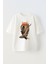 Unisex Beyaz Oversize Pamuk Gojira Dinazor Poster Baskılı Örme T-Shirt 1