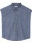 Rahat Gömlek Yaka Indigo Kadın Denim Gömlek DT10549 4