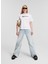 Yuvarlak Yaka Baskılı Beyaz Kadın T-Shirt 241J1714 1