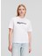 Yuvarlak Yaka Baskılı Beyaz Kadın T-Shirt 241J1714 2
