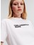 Yuvarlak Yaka Baskılı Beyaz Kadın T-Shirt 241J1714 3