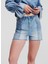 Yüksek Bel Normal Mavi Kadın Denim Şort 241J1119 2