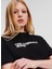 Yuvarlak Yaka Baskılı Siyah Kadın T-Shirt 241J1714 2