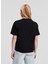 Yuvarlak Yaka Baskılı Siyah Kadın T-Shirt 241J1714 4