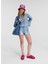 Yüksek Bel Normal Mavi Kadın Denim Şort 241J1119 1