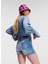 Yüksek Bel Normal Mavi Kadın Denim Şort 241J1119 4