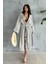 HRK-19102 Yeşil Effect Saten Kumaş Halat Kuşaklı Uzun Kimono 4