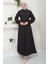 Boncuklu Sofia Elbise Siyah Hm2476 1