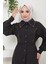 Boncuklu Sofia Elbise Siyah Hm2476 4