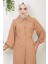 Boncuklu Sofia Elbise Camel Hm2476 4