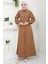 Boncuklu Sofia Elbise Kahverengi Hm2476 2