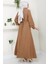 Boncuklu Sofia Elbise Kahverengi Hm2476 5