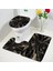 DD-110T Stili 40X60CM-15,7X23,6 Inç Soyut Mermer Banyo Paspas Seti Yaratıcı Geometrik Altın Çizgiler Siyah Ev Halı Banyo Dekorasyon Kaymaz Kilim Tuvalet Kapağı Kapağı (Yurt Dışından) 2
