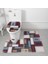 Kırmızı Stil Tyles Banyo Paspas Seti Banyo Halı Kilim Tuvalet Paspas Anti Kayma Emici Mermer Dekorasyon Kapı Ayak Pedi Bellek Köpük Yeni (Yurt Dışından) 1