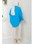 Yandan Bağlamalı Oversize Gömlek Mavi HM2471 4