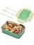 Yetişkinler Için Kutular, 1400 ml Bento Öğle Yemeği Kutusu Çocuk Kaşık ve Çatallı, Kap Bölmi (Yeşil) (Yurt Dışından) 1
