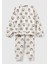 Kız Çocuk Krem Tamamı Hayvan Desenli Polar Pijama Takımı 1