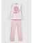 Kız Çocuk Toz Pembe Çiçek Desenli Pijama Takımı 1