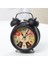 Siyah Sessiz Pil Kumandalı Uyandırma Vintage Kuvars Yatak Odası Gece Lambası Tasarım Analog Geçmeyen Çalar Saat Başucu Ikiz Çan (Yurt Dışından) 1