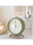 Gri Yeşil Sessiz Tik Tak Etmeyen Retro Vintage Çalar Saat Masaüstü Küçük Saat Gece Lambasıyla Yuvarlak Mini Çalar Saat Yatak Odası Ofis Için (Yurt Dışından) 2