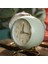 Gri Yeşil Sessiz Tik Tak Etmeyen Retro Vintage Çalar Saat Masaüstü Küçük Saat Gece Lambasıyla Yuvarlak Mini Çalar Saat Yatak Odası Ofis Için (Yurt Dışından) 5