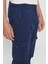 Erkek Lacivert Slim Fit Dar Kesim Kargo Cepli Pamuklu Esnek Pantolon 5