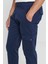Erkek Lacivert Ekstra Slim Fit Dar Kesim Kargo Cepli Pamuklu Esnek Pantolon 6