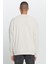 Harvard Lisanslı 3 İplik Pamuklu Oversize Fit Bol Kesim Erkek Açık Bej Bisiklet Yaka Sweatshirt 5