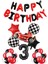 Yarış Formula Araba Folyo Balon Happy Birthday Folyo Balon Doğum Günü Parti Seti 1