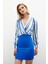 Çizgili Bodysuit Bluz - Indigo 1