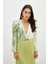 Çiçek Desenli Bodysuit Bluz - Çağla Yeşili 2