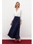 Uzun Saten Etek - Lacivert 1