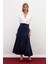 Uzun Saten Etek - Lacivert 2