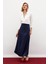 Uzun Saten Etek - Lacivert 4