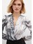 Çiçek Desenli Bodysuit Bluz - Gri 2