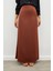 Uzun Saten Etek - Kahve 5